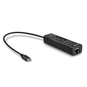 Lindy 43249 hub & concentrateur USB 3.2 Gen 1 (3.1 Gen 1) Type-C 5000 Mbit/s Noir (43249)