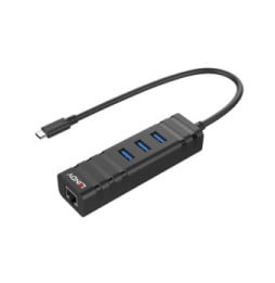 Lindy 43249 hub & concentrateur USB 3.2 Gen 1 (3.1 Gen 1) Type-C 5000 Mbit/s Noir (43249)