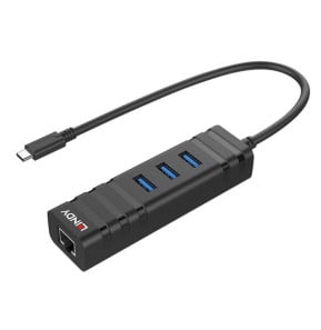 Lindy 43249 hub & concentrateur USB 3.2 Gen 1 (3.1 Gen 1) Type-C 5000 Mbit/s Noir (43249)