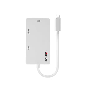 Lindy 43273 adaptateur graphique USB 3840 x 2160 pixels Blanc Convertisseur USB Type C vers Triple Display (43273) — image 2