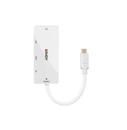 Lindy 43279 station d'accueil USB 3.2 Gen 1 (3.1 Gen 1) Type-C Blanc Convertisseur USB Type C vers Multi-AV  (43279)