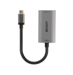 Lindy 43327 câble vidéo et adaptateur 0,11 m USB Type-C HDMI Noir, Gris Convertisseur USB Type C vers HDMI 8K  (43327)