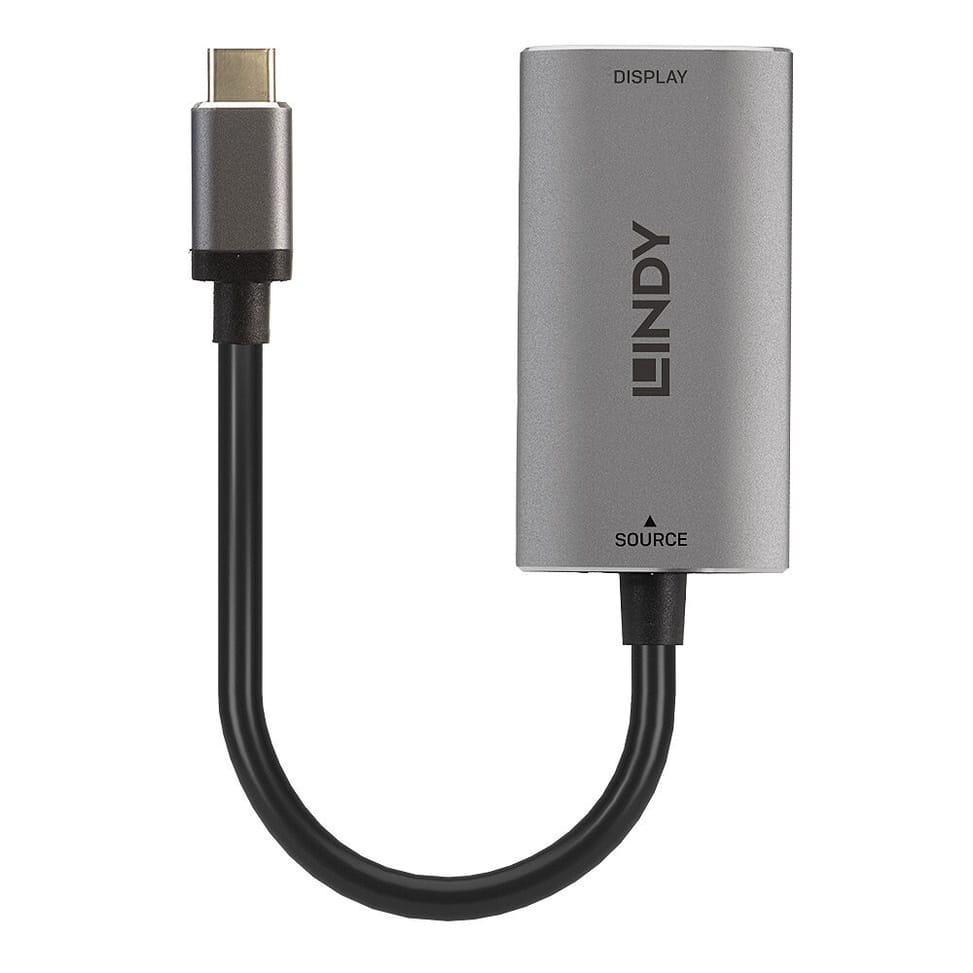 Lindy 43327 câble vidéo et adaptateur 0,11 m USB Type-C HDMI Noir, Gris Convertisseur USB Type C vers HDMI 8K  (43327) — image 2