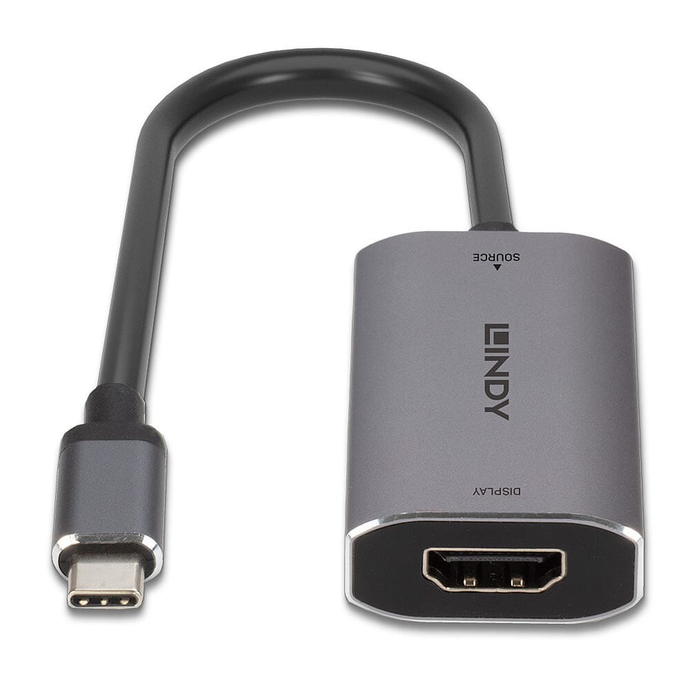Lindy 43327 câble vidéo et adaptateur 0,11 m USB Type-C HDMI Noir, Gris Convertisseur USB Type C vers HDMI 8K  (43327) — image 4