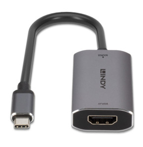 Lindy 43327 câble vidéo et adaptateur 0,11 m USB Type-C HDMI Noir, Gris Convertisseur USB Type C vers HDMI 8K  (43327)
