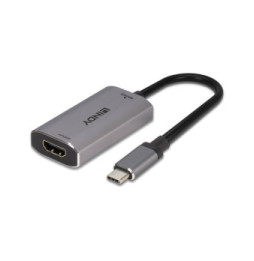 Lindy 43327 câble vidéo et adaptateur 0,11 m USB Type-C HDMI Noir, Gris Convertisseur USB Type C vers HDMI 8K  (43327)