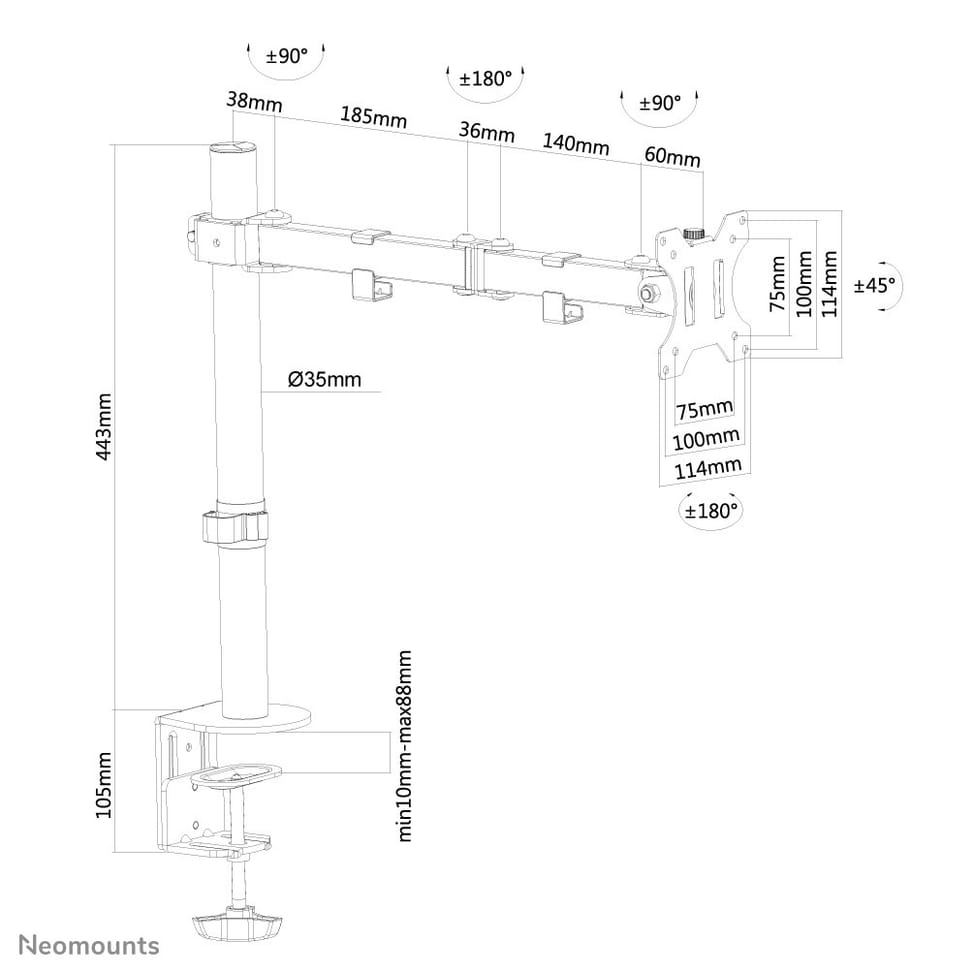Neomounts support moniteur de bureau (FPMA-D550BLACK) — image 16