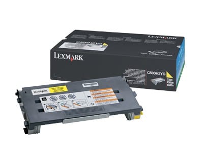 Crtouche toner jaune haute capacité Lexmark C500, X500, X502 (C500H2YG)