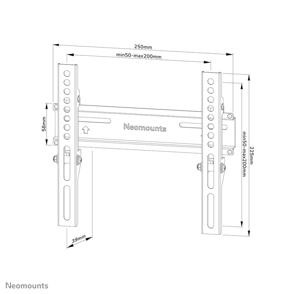 Neomounts support mural Neomounts WL30-350BL12 support mural fixe pour écrans 24-55" - Noir  (WL30-350BL12) — image 14