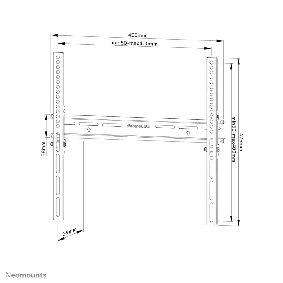 Neomounts support mural Neomounts WL30-350BL14 support mural fixe pour écrans 32-65" - Noir  (WL30-350BL14) — image 14