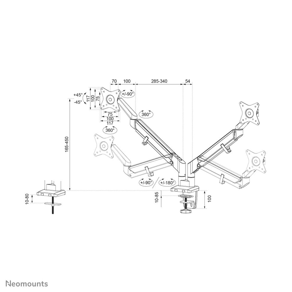 Neomounts support moniteur de bureau (DS70-810BL2) — image 20