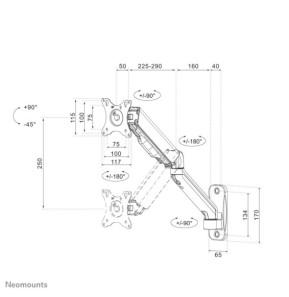Neomounts support mural pour tv/moniteur (WL70-450BL11)