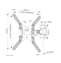 Neomounts support mural pour tv Neomounts WL40-540BL14 support mural orientable pour écrans 32-55" - Noir  (WL40-540BL14)