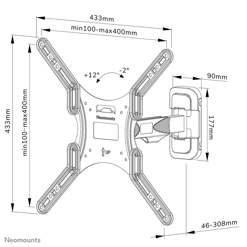 Neomounts support mural pour tv Neomounts WL40-540BL14 support mural orientable pour écrans 32-55" - Noir  (WL40-540BL14) — image 17