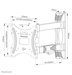 Neomounts support mural pour tv Neomounts WL40-550BL12 support mural orientable pour écrans 32-55" - Noir  (WL40-550BL12)