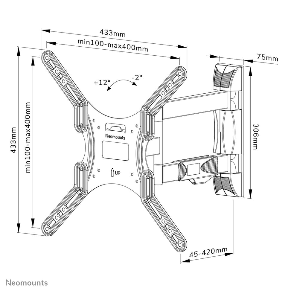 Neomounts support mural pour tv Neomounts WL40-550BL14 support mural orientable pour écrans 32-55" - Noir  (WL40-550BL14) — image 17