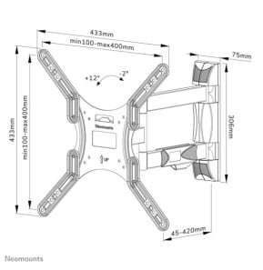 Neomounts support mural pour tv Neomounts WL40-550BL14 support mural orientable pour écrans 32-55" - Noir  (WL40-550BL14)
