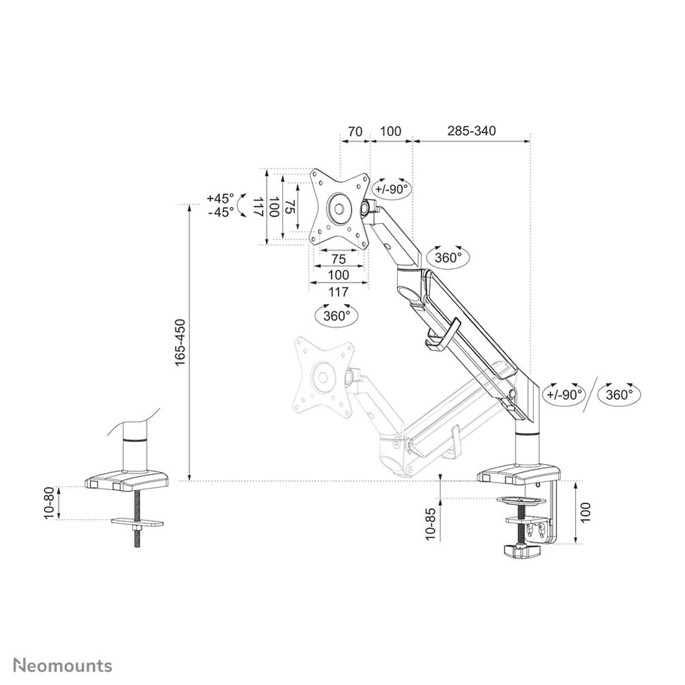 Neomounts support moniteur de bureau (DS70-810BL1) — image 20