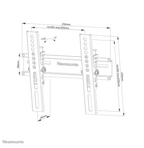 Neomounts support mural Neomounts WL35-350BL12 support mural inclinable pour écrans 24-55 - Noir  (WL35-350BL12)