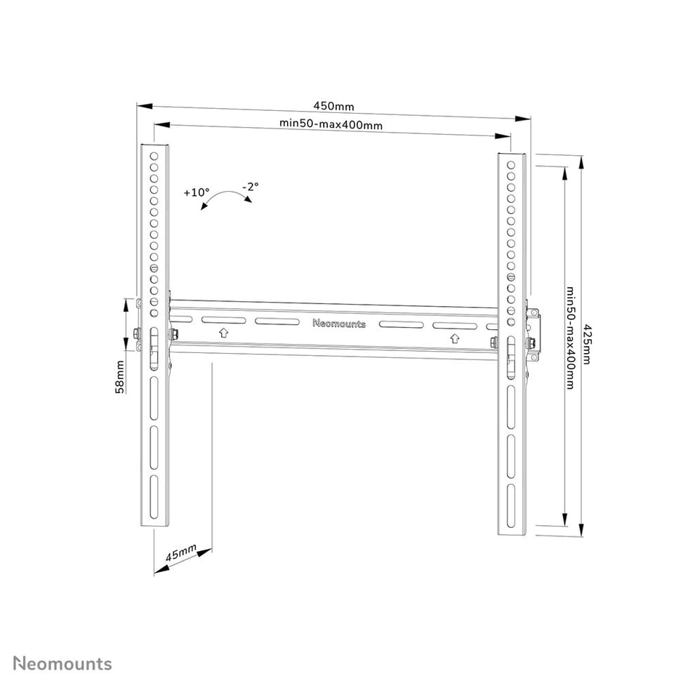 Neomounts support mural Neomounts WL35-350BL14 support mural inclinable pour écrans 32-65" - Noir  (WL35-350BL14) — image 16