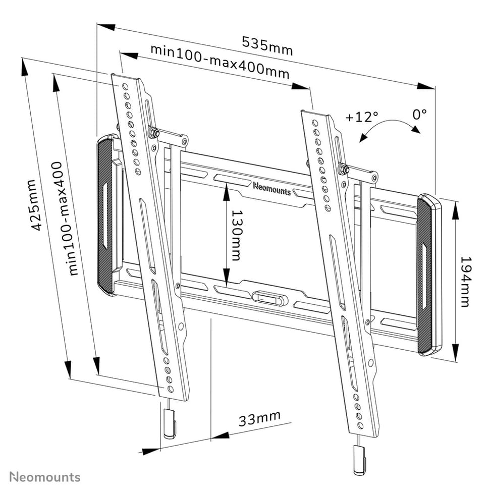Neomounts support mural pour tv Neomounts WL35-550BL14 support mural inclinable pour écrans 32-65" - Noir  (WL35-550BL14) — image 20