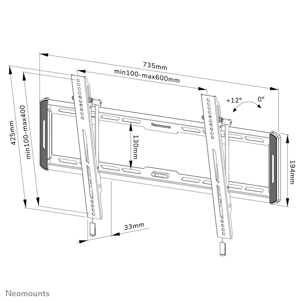 Neomounts support mural pour tv Neomounts WL35-550BL16 support mural inclinable pour écrans 40-75" - Noir  (WL35-550BL16) — image 20
