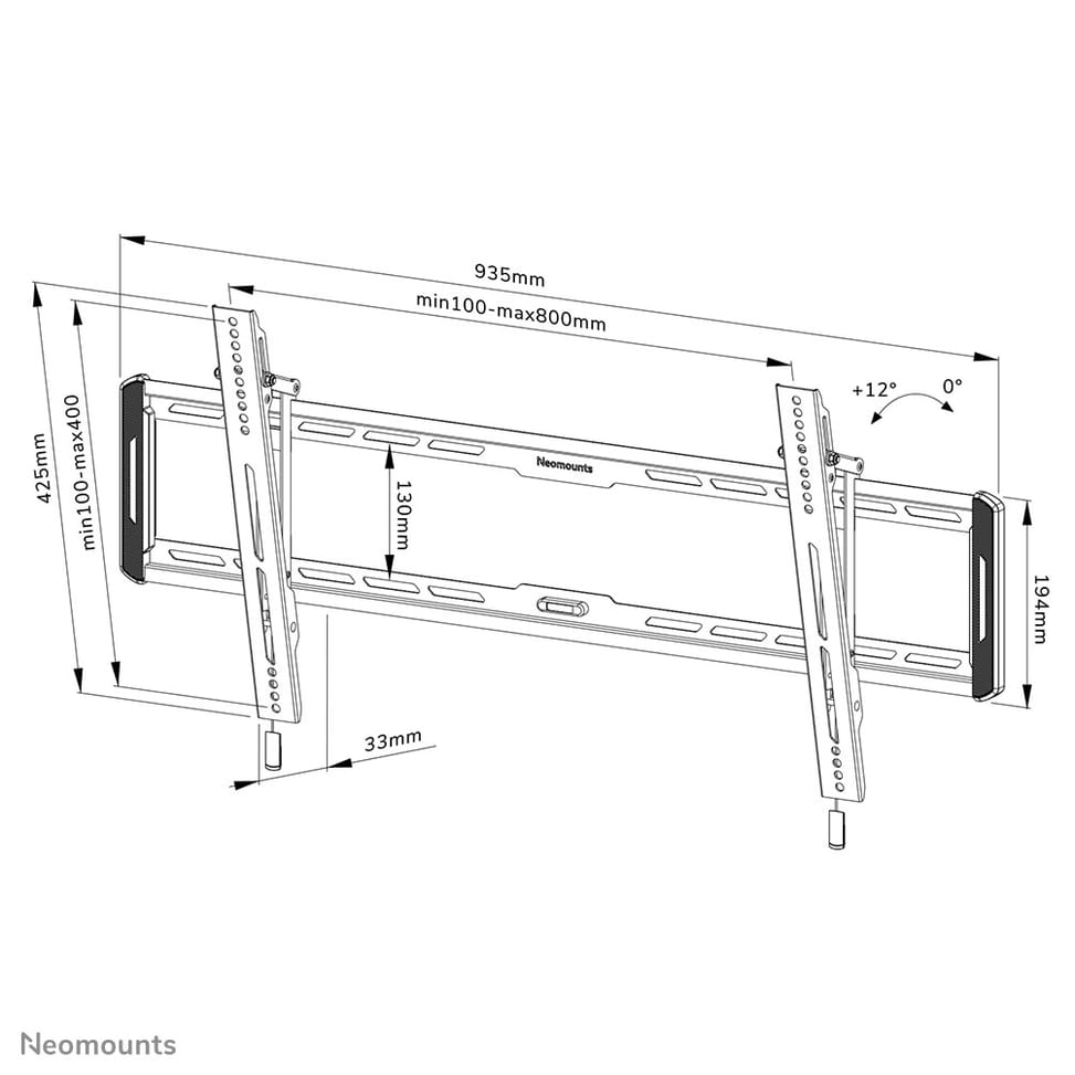Neomounts support mural pour tv Neomounts WL35-550BL18 support mural inclinable pour écrans 43-86" - Noir  (WL35-550BL18) — image 20