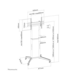 Neomounts support de sol Neomounts support mobile au sol pour écrans 37-70" - Noir  (FL50-540BL1)