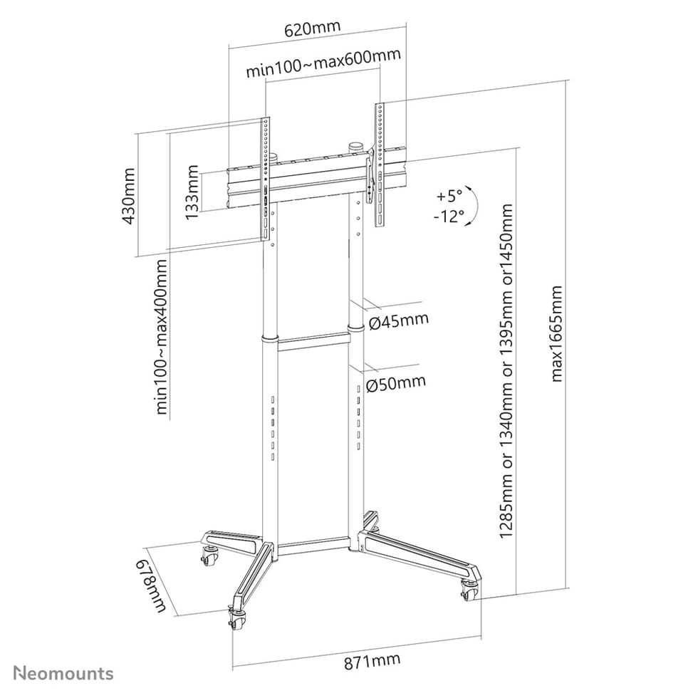 Neomounts support de sol Neomounts support mobile au sol pour écrans 37-70" - Noir  (FL50-540BL1) — image 13