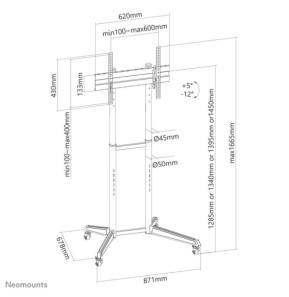 Neomounts support de sol Neomounts support mobile au sol pour écrans 37-70" - Noir  (FL50-540BL1)
