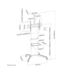 Neomounts support de sol Neomounts support mobile au sol pour écrans 37-70" - Noir  (FL50-550BL1)