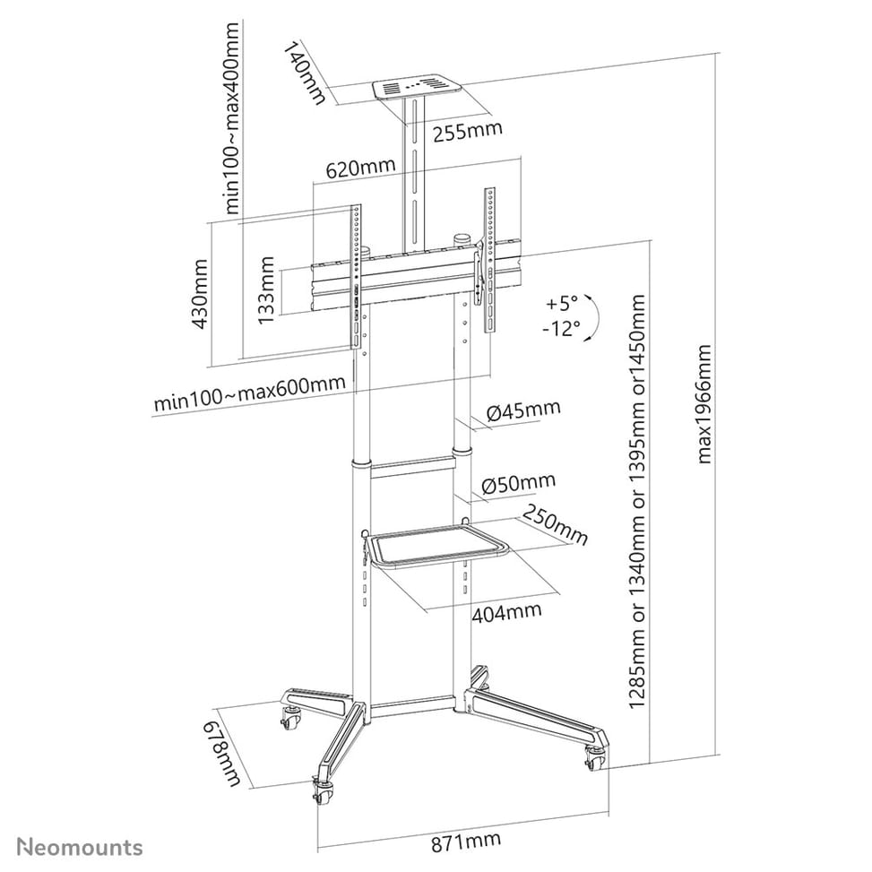 Neomounts support de sol Neomounts support mobile au sol pour écrans 37-70" - Noir  (FL50-550BL1) — image 15