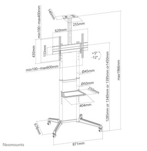 Neomounts support de sol Neomounts support mobile au sol pour écrans 37-70" - Noir  (FL50-550BL1)