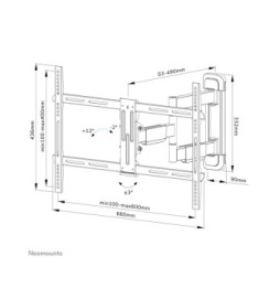 Neomounts support mural pour tv Neomounts WL40-550BL16 support mural orientable pour écrans 40-65" - Noir  (WL40-550BL16)