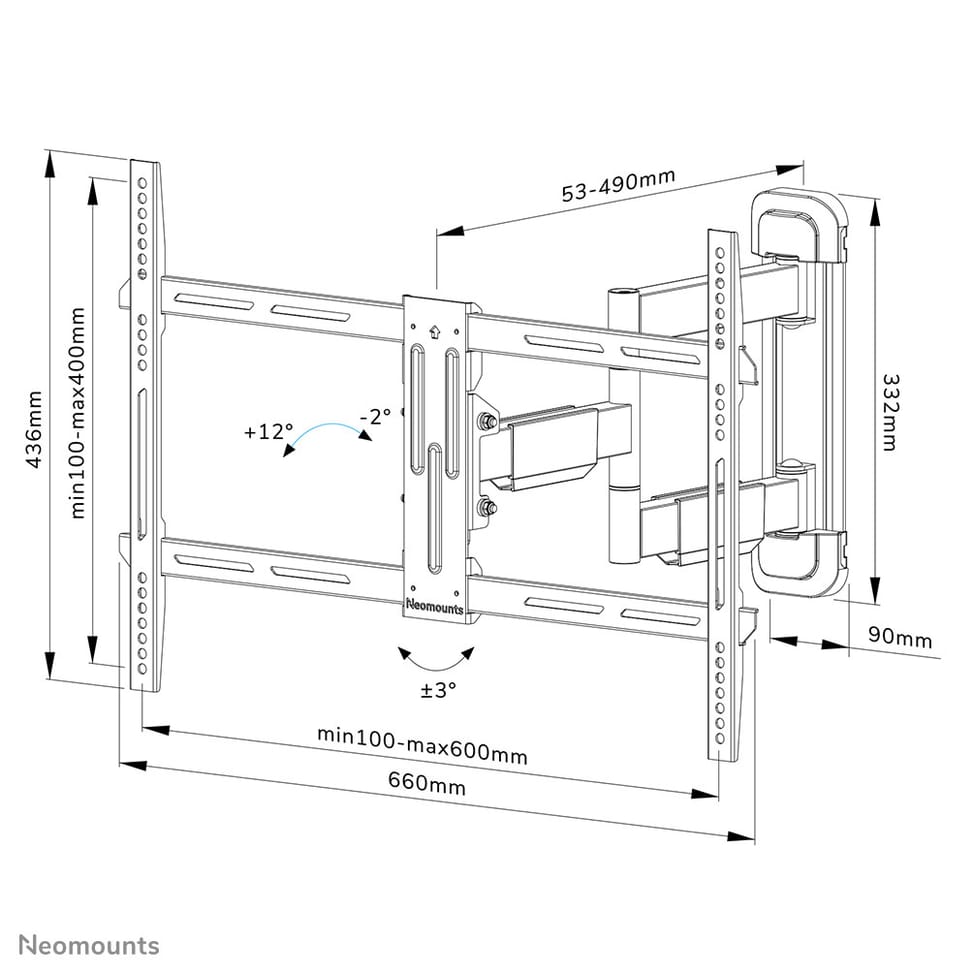 Neomounts support mural pour tv Neomounts WL40-550BL16 support mural orientable pour écrans 40-65" - Noir  (WL40-550BL16) — image 17