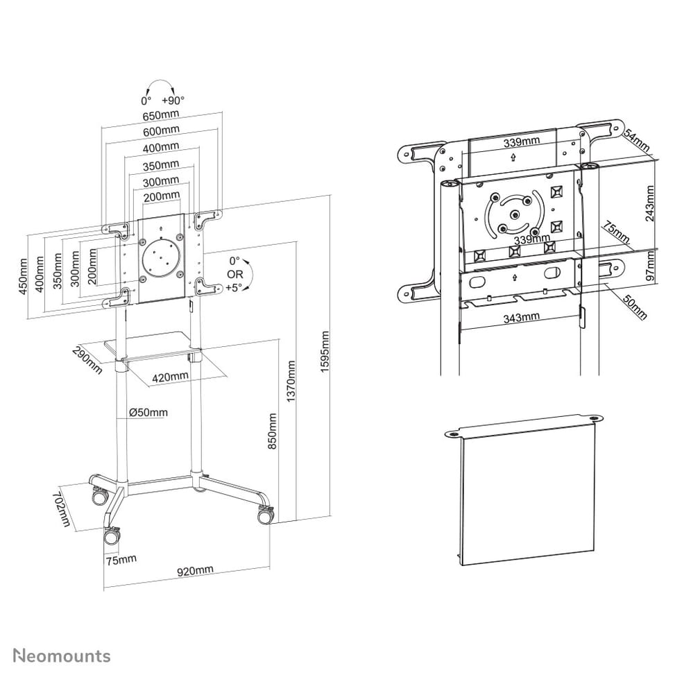 Neomounts support de sol (NS-M1250WHITE) — image 15