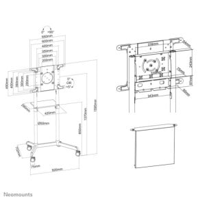 Neomounts support de sol (NS-M1250WHITE)