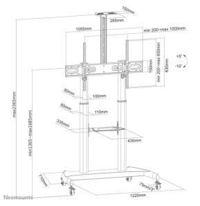 Neomounts support de sol (PLASMA-M1950E)