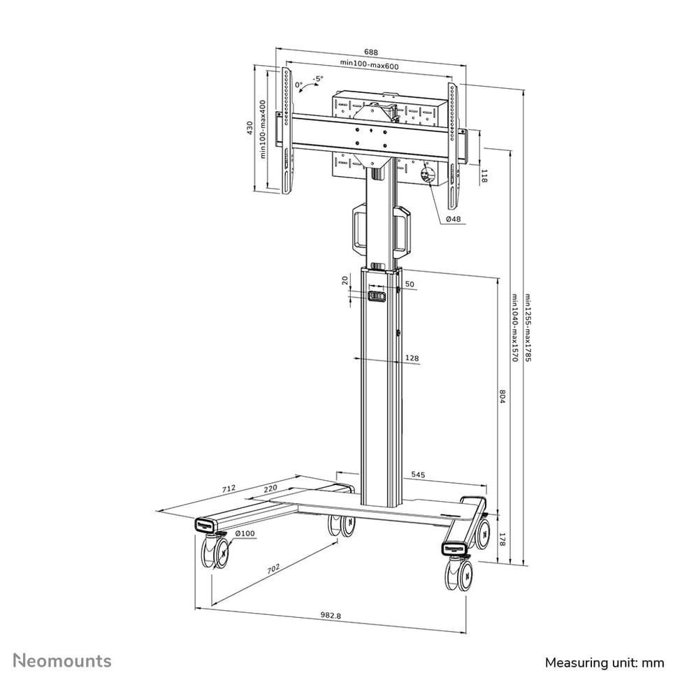 Neomounts support de sol Neomounts FL50S-825WH1 support au sol mobile pour écrans 37-75" - Blanc  (FL50S-825WH1) — image 19