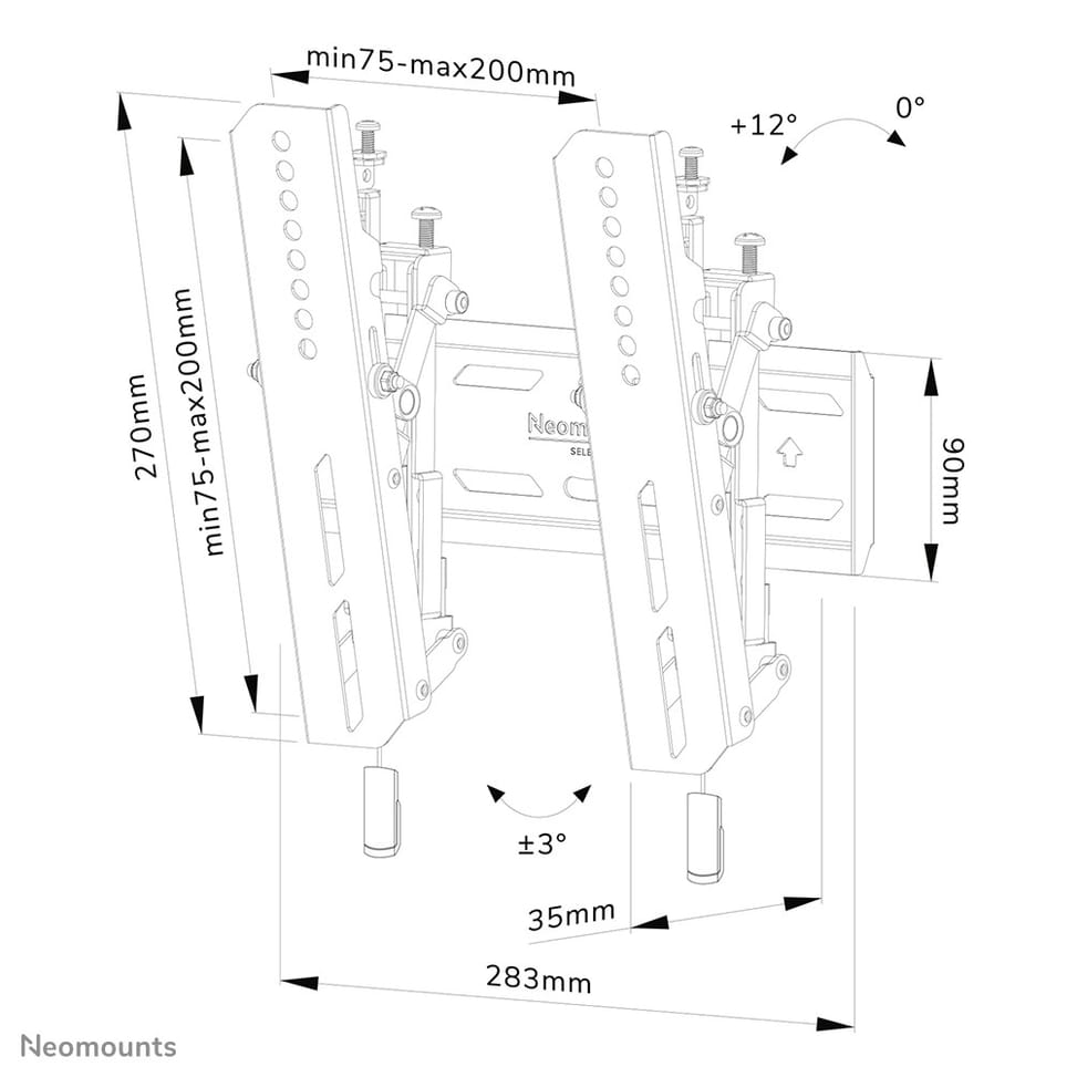Neomounts support mural pour tv Neomounts WL35S-850BL12 support mural inclinable pour écrans 24-55" - Noir  (WL35S-850BL12) — image 20
