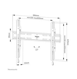 Neomounts support mural pour tv Neomounts WL30S-850BL16 support mural fixe pour écrans 40-82" - Noir  (WL30S-850BL16)