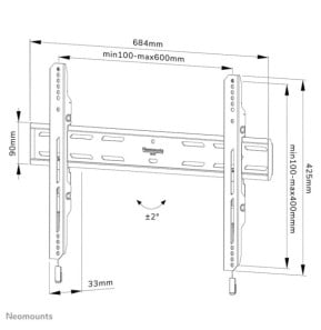 Neomounts support mural pour tv Neomounts WL30S-850BL16 support mural fixe pour écrans 40-82" - Noir  (WL30S-850BL16)