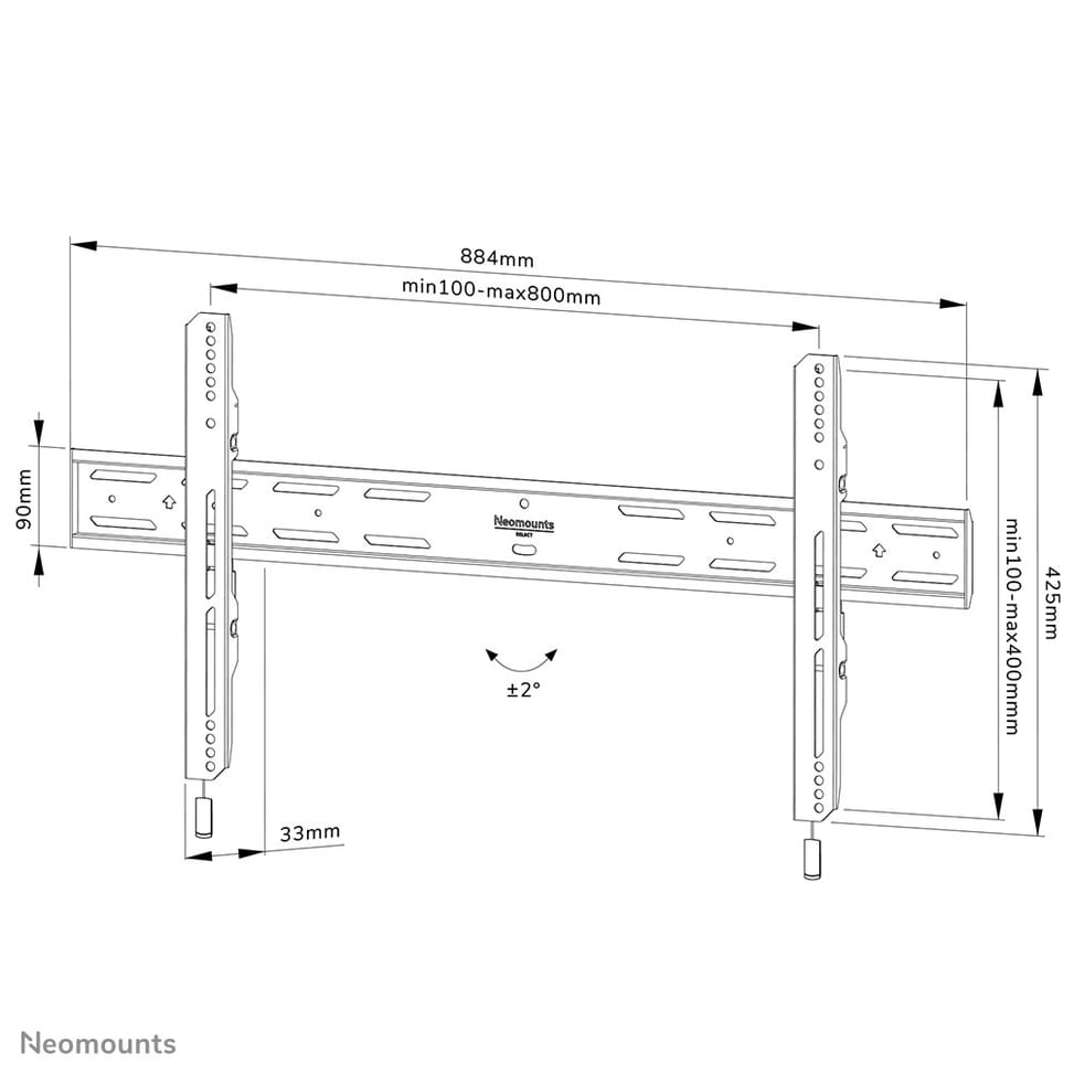 Neomounts support mural pour tv Neomounts WL30S-850BL18 support mural fixe pour écrans 43-98" - Noir  (WL30S-850BL18) — image 19