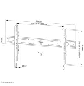 Neomounts support mural pour tv Neomounts WL30S-850BL18 support mural fixe pour écrans 43-98" - Noir  (WL30S-850BL18)