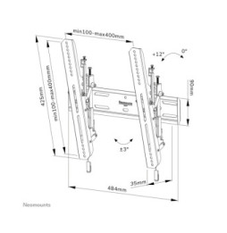 Neomounts support mural pour tv Neomounts WL35S-850BL14 support mural inclinable pour écrans 32-65" - Noir  (WL35S-850BL14)