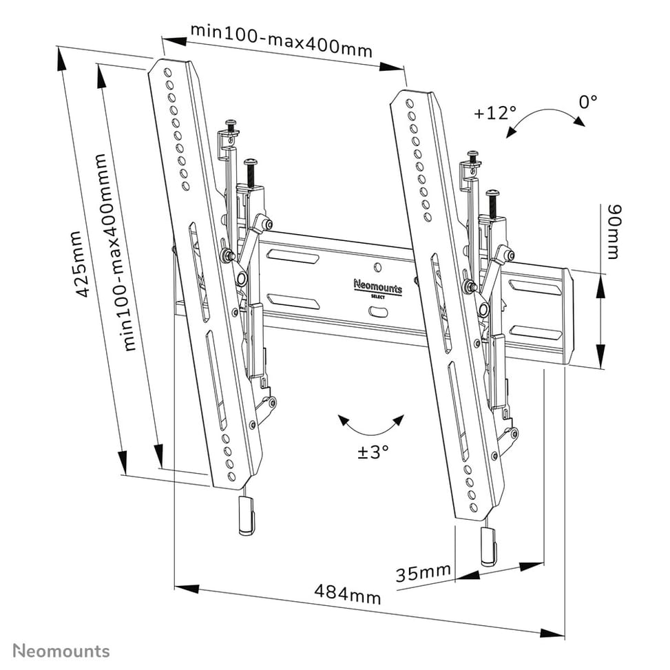 Neomounts support mural pour tv Neomounts WL35S-850BL14 support mural inclinable pour écrans 32-65" - Noir  (WL35S-850BL14) — image 20