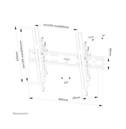 Neomounts support mural pour tv Neomounts WL35S-850BL16 support mural inclinable pour écrans 40-82" - Noir  (WL35S-850BL16)