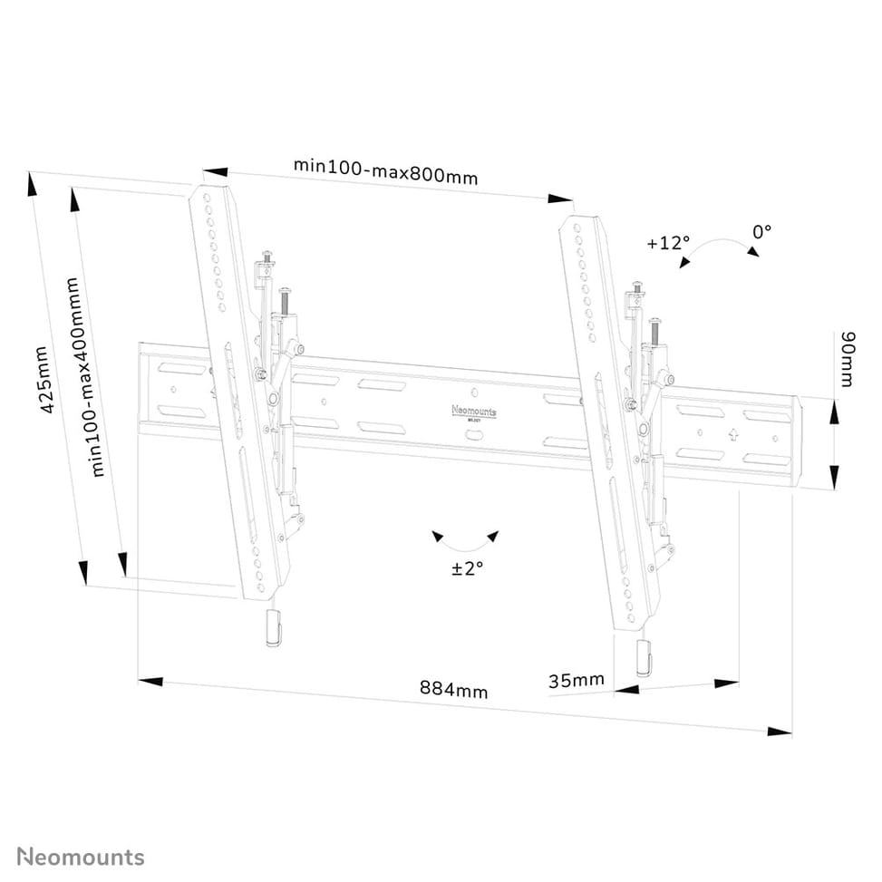 Neomounts support mural pour tv Neomounts WL35S-850BL18 support mural inclinable pour écrans 43-98" - Noir  (WL35S-850BL18) — image 20