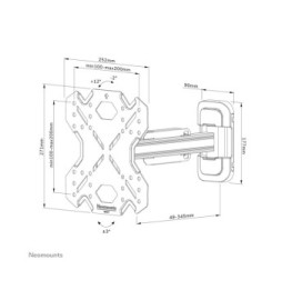 Neomounts support mural pour tv Neomounts WL40S-840BL12 support mural orientable pour écrans 32-55" - Noir  (WL40S-840BL12)