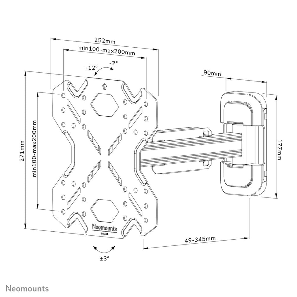 Neomounts support mural pour tv Neomounts WL40S-840BL12 support mural orientable pour écrans 32-55" - Noir  (WL40S-840BL12) — image 20